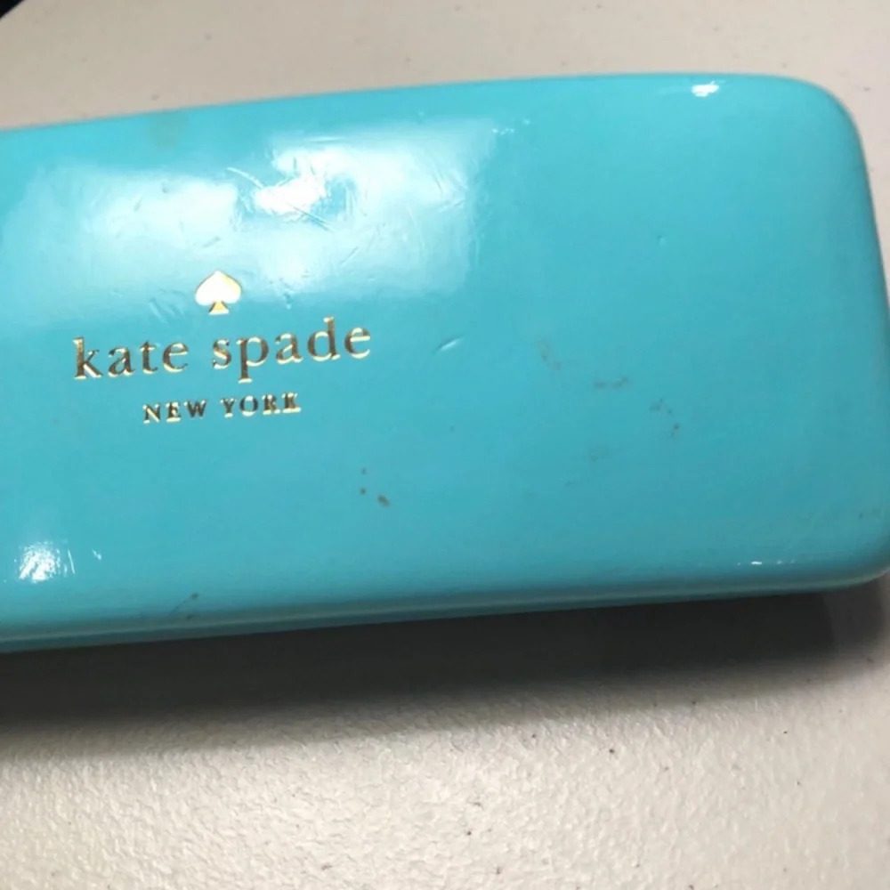 Kate Spade Turquoise and Green Wink Eyes Hard Shell Eye Glass Case - Picture 5 of 5